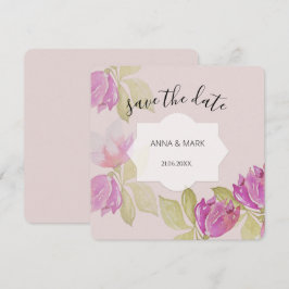 Fina Watercolor Rosa Flowers Hand-målad