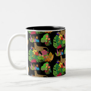 Fina Wildblommor, Cheetah, Tropical Jungle Två-Tonad Mugg