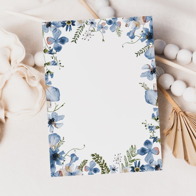 Fina Wildblommor i Dusty Blue Post-it Block (Skapare uppladdad)
