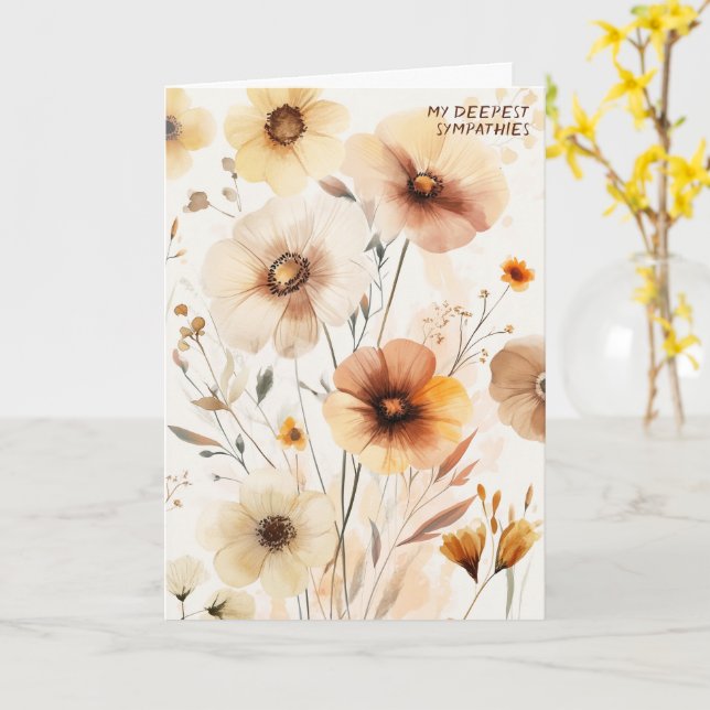 Fina Wildblommor SORRY FÖR DIN FÖRLUST Kort (Gul blomma)