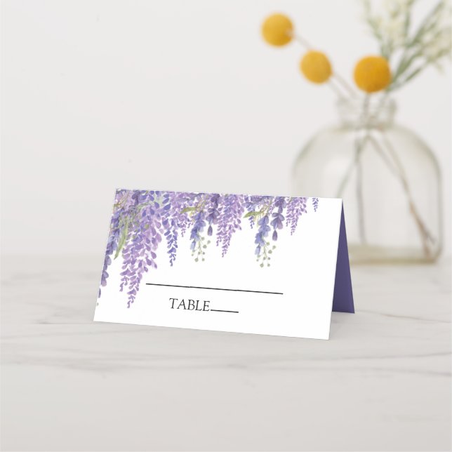 Fina Wisteria träd-minimalist Placeringskort (Framsida)