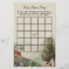 Fina Woodland Illustration Baby Bingo Flyer