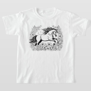 FinaHorse & Flowers Paint a T Shirt