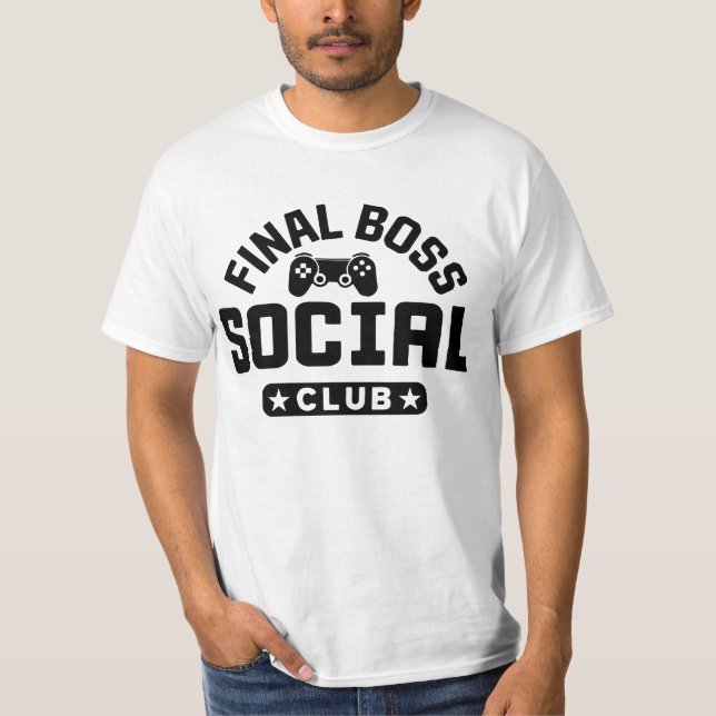 Final Boss Social Club Gaming Controller T Shirt (Framsida)