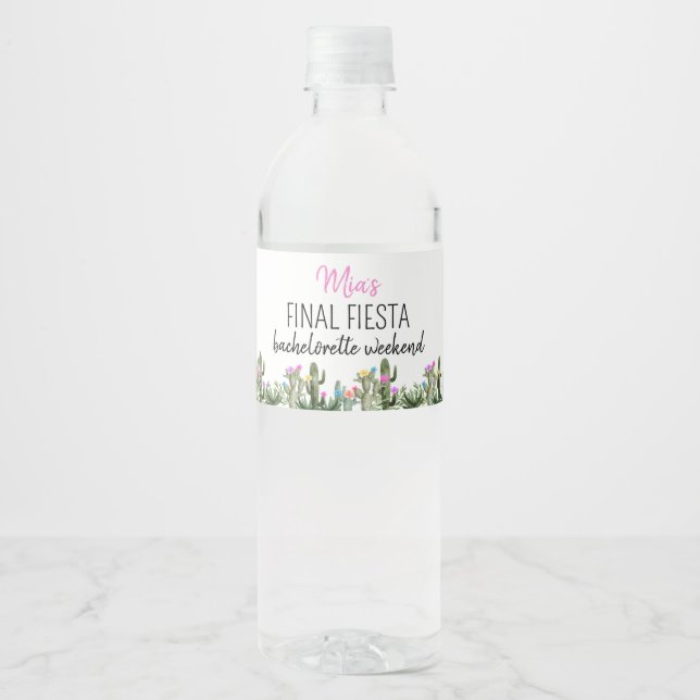 Final Fiesta Personalized Water Bottle Label Vattenflaskor Etikett (Framsida)