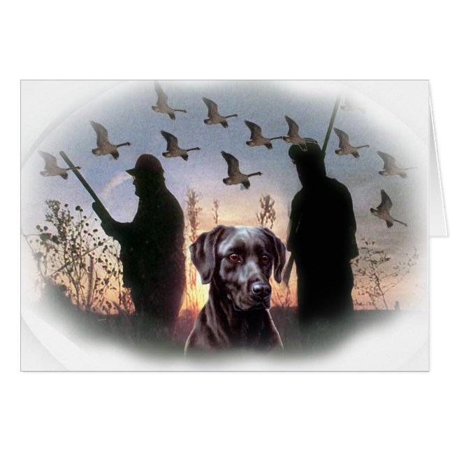 finaljägare och hund hälsningskort (Framsidan Horizontal)