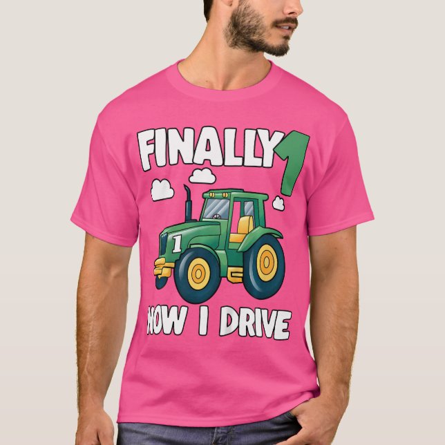 Finally 1 Now I Drive 1St Birthday Party Boy Tract T Shirt (Framsida)