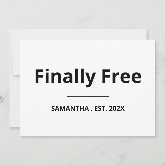 Finally Free Funny Retirement Kort (Framsida)