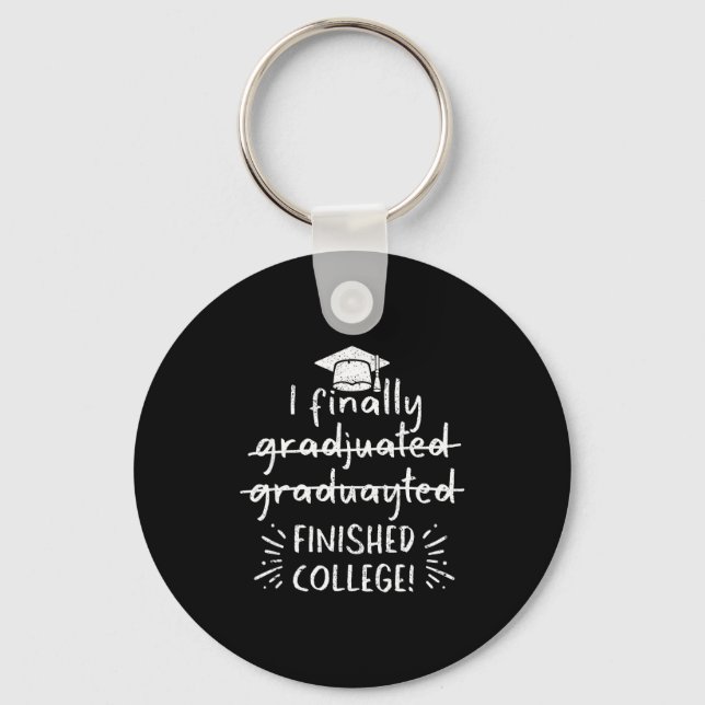 Finally graduated finished college funny graduatio nyckelring (Framsida)