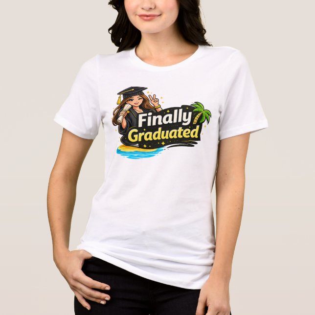 Finally Graduated T-Shirt 🎓 Cute Graduation Shirt (Framsida)