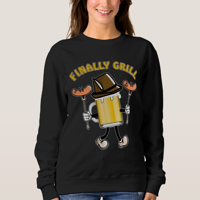 FINALLY GRILL Barbecue Time Grill Sausage Steak Gr T Shirt (Framsida)
