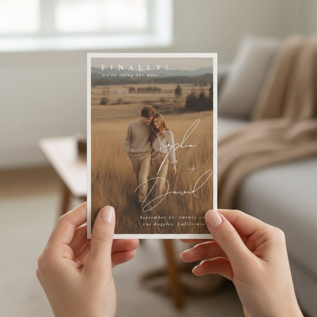 Finally Script Elegant NAMES Photo Wedding Spara Datumet (Skapare uppladdad)