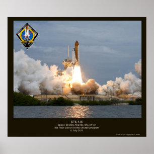 Finalrymdfärjabarkass STS-135 Atlantis Poster