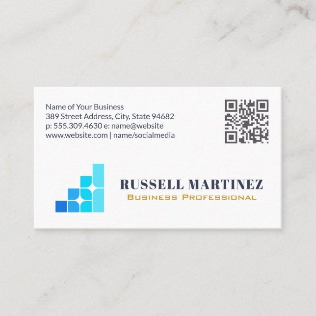 Finance Corporate Logo | QR Code Visitkort (Framsida)
