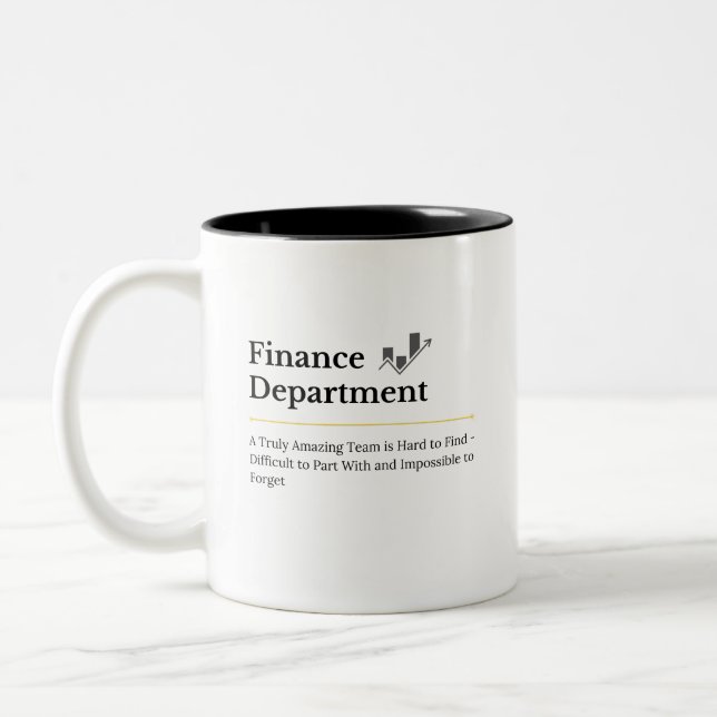 Finance Department Appreciation Quote Personalized Två-Tonad Mugg (Vänster)