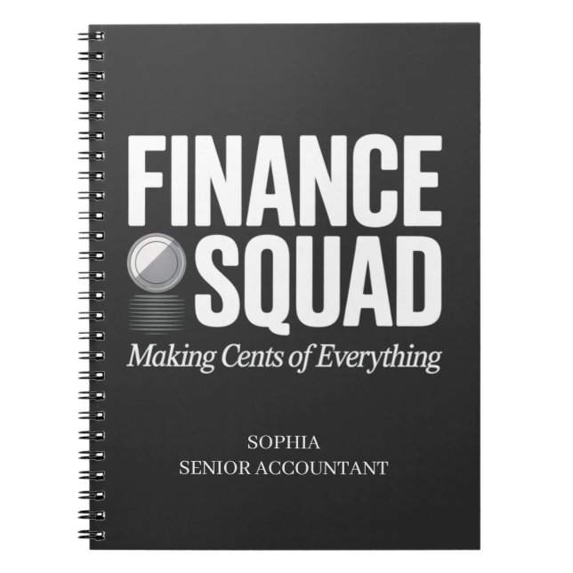 Finance Squad Custom Name Funny Office Humor  Anteckningsbok (Framsidan)