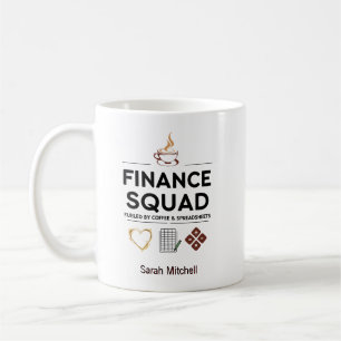 Finance Squad Personligt Kaffe & Kalkylblad Kaffemugg