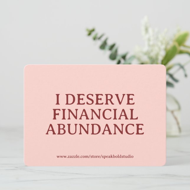 Financial Abundance Affirmation Custom Card Gift Julkort (Stående Fram)