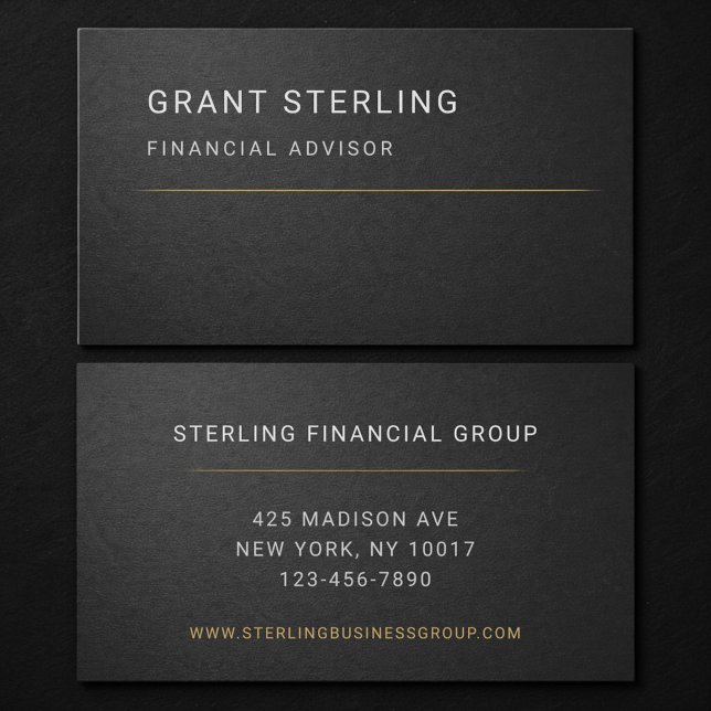 Financial Advisor Black Professional  Visitkort (Skapare uppladdad)