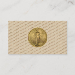 Financial Advisor Gold Coin Money Management Pro Visitkort