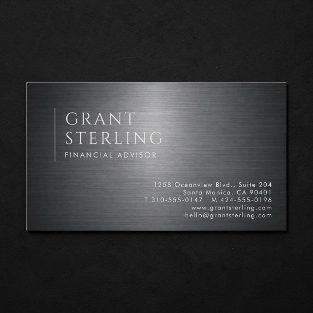 Financial Advisor Metallic Professional Visitkort (Skapare uppladdad)
