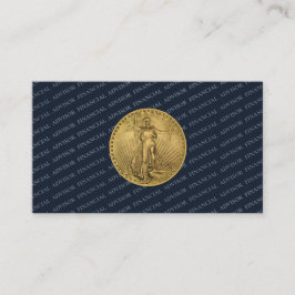 Financial Advisor Money Management Pro Gold Coin Visitkort