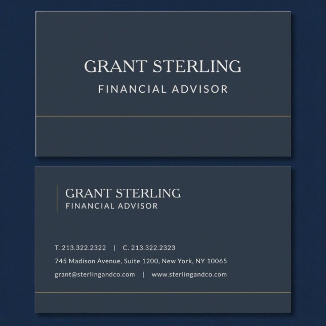 Financial Advisor Navy Blue Professional Visitkort (Skapare uppladdad)