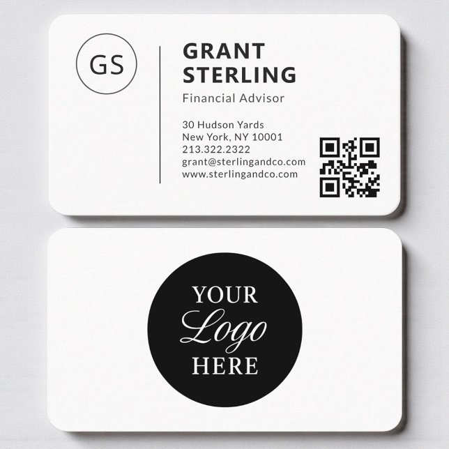 Financial Advisor QR Code Logo Professional  Visitkort (Skapare uppladdad)