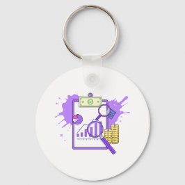 Financial Analysis Report Money Magnifying Glass Nyckelring