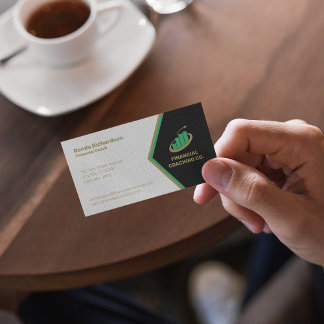 Financial Coach Professionell Black | Vit Visitkort