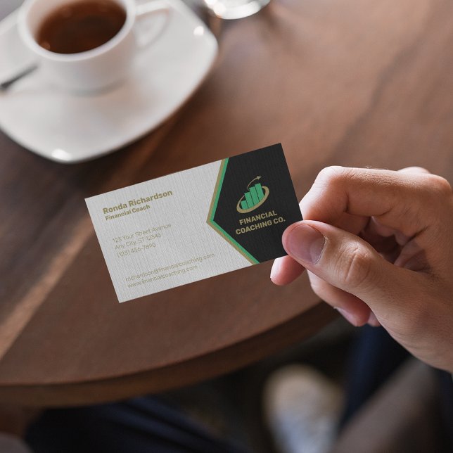 Financial Coach Professionell Black | Vit Visitkort (Skapare uppladdad)
