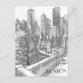 Financial District Boston Vykort