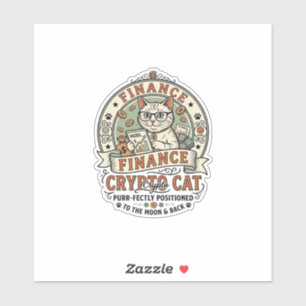 Finans Crypto Katt Finans Crypto Katt Vintage Vect Klistermärken