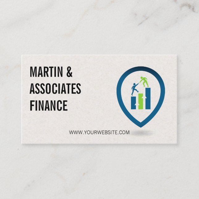 Finans stapeldiagram logo | Data  Visitkort (Framsida)