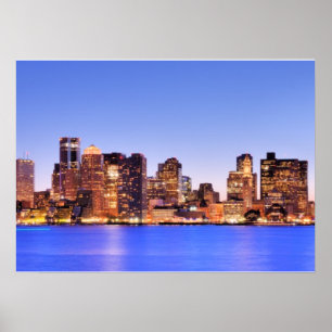 Finansdistriktet i centrala Boston Poster
