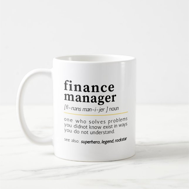 Finanshanteraren - funny definition kaffemugg (Vänster)