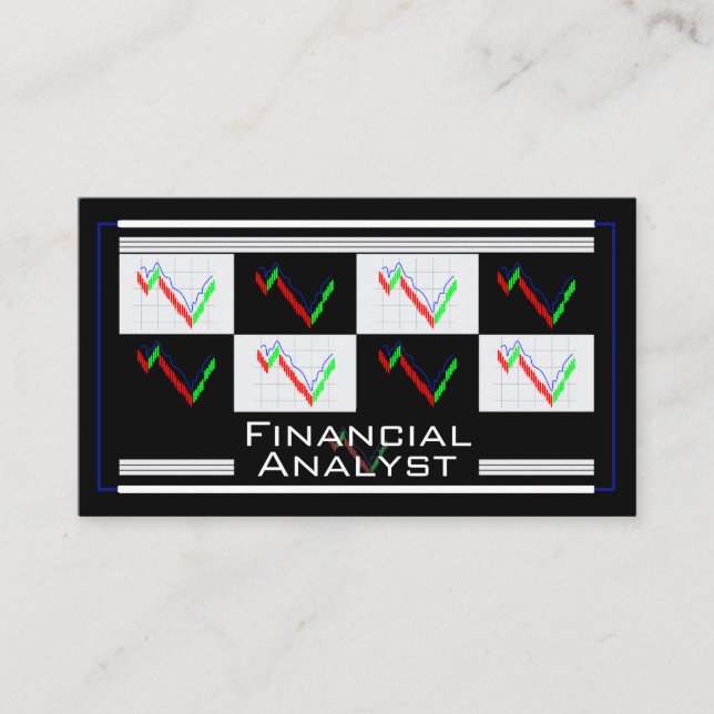 Finansiell analytiker Pengar Strategi Färgglada Gr Visitkort (Framsida)