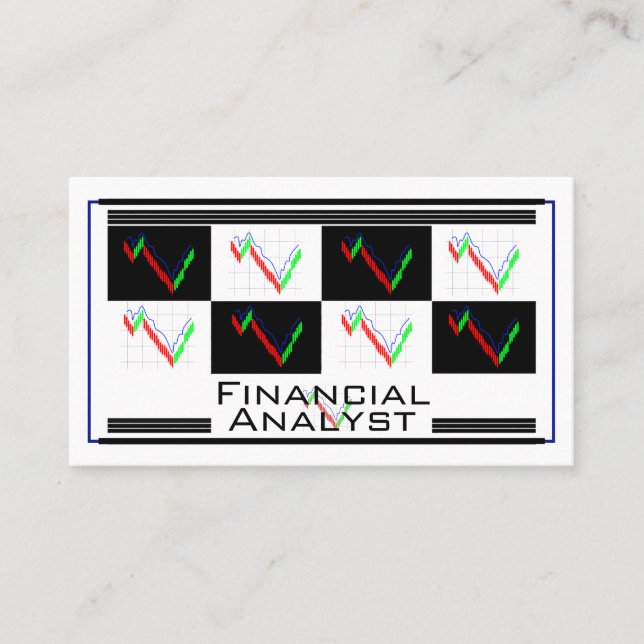 Finansiell analytiker Pengar Strategi Ledning Vit  Visitkort (Framsida)