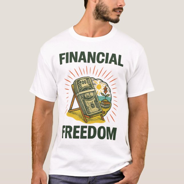 Finansiell Frihet Strandstol för Förmögna Byggare T Shirt (Framsida)