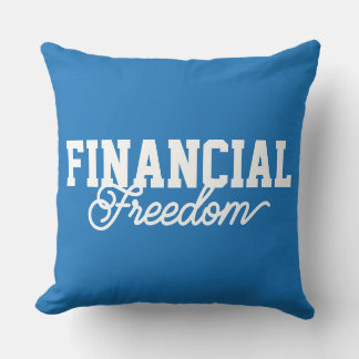 Finansiell Frihet Typografi Blå FFS Kudde