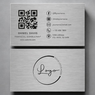Finansiell konsult Metal QR-kod Visitkort