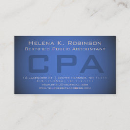 Finansiell rådgivare för Elegent blåttrevisor CPA Visitkort