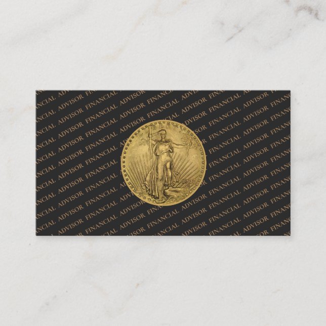 Finansiell rådgivare Gold Coin Wealth Management P Visitkort (Framsida)