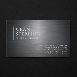 Finansiell rådgivare Metallic Professional Visitkort
