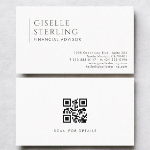 Finansiell rådgivare Modern professionell QR-kod Visitkort