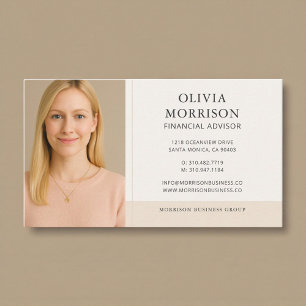Finansiell rådgivare Neutral Beige Foto Visitkort