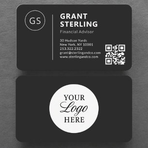 Finansiell rådgivare Svart Logo QR-kod Professione Visitkort