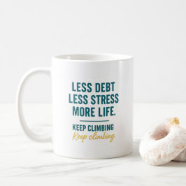 Finansiell resa fet teal bokstavsform guld manus kaffemugg