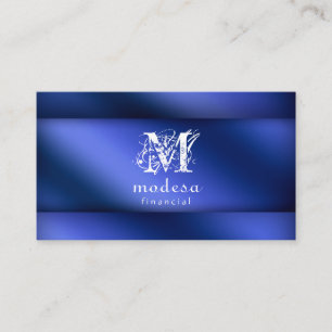 Finansiella Affärskort Blue Metallic Visitkort