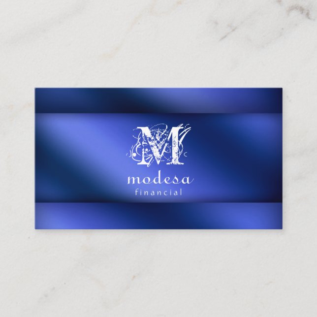 Finansiella Affärskort Blue Metallic Visitkort (Framsida)